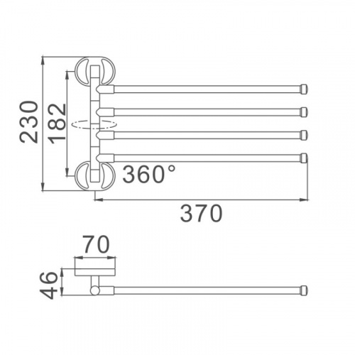 картинка Полотенцедержатель Haiba хром (HB1914) от магазина Сантехстрой