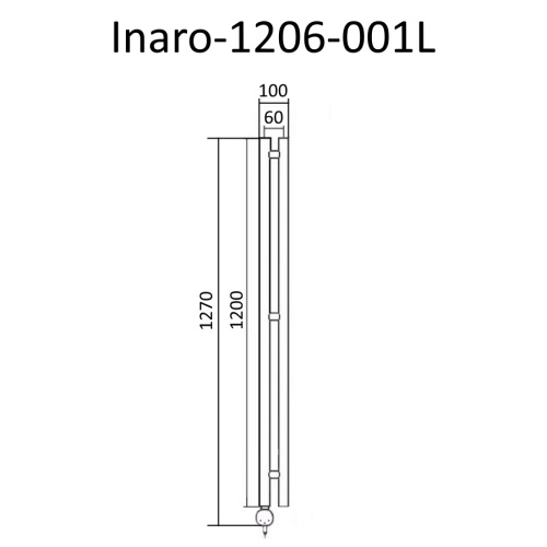 картинка Полотенцесушитель Inaro Р120*6 (Электрический, 3 вставки, Тэн Канцер 300W, 3 телескопа; Левое подкл) от магазина Сантехстрой