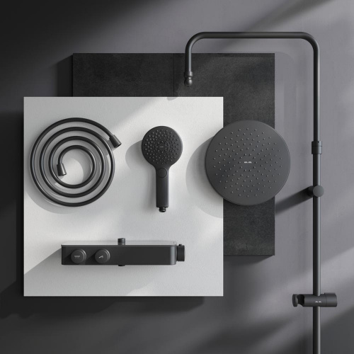 картинка F0750A422 Inspire V2.0, душевая система, набор: см-ль д/душа с термостатом, верхний душ d 250 мм, ру от магазина Сантехстрой