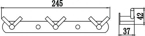 картинка Планка с крючками (3 крючка) Savol (S-007223) от магазина Сантехстрой
