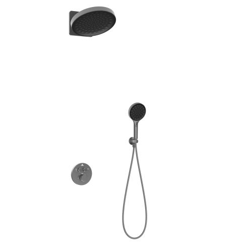 картинка Душевой комплект Inspire VSFW-3I22MT3GM встраиваемый, термостатический, двухрежимный, вороненая сталь от магазина Сантехстрой