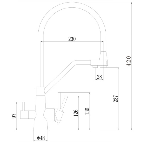 картинка Смеситель для кухонной мойки под фильтр питьевой воды Fmark (FS0662-L04) от магазина Сантехстрой