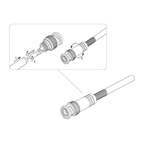 картинка Разъем BNC штекер под пайку с пружиной металл (универсальный) REXANT от магазина Сантехстрой