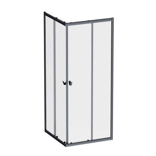 картинка W87G-403-8080-BT Sunny душ огражд квадратн, раздвижн двери 80x80 черный,стекло прозрачн от магазина Сантехстрой