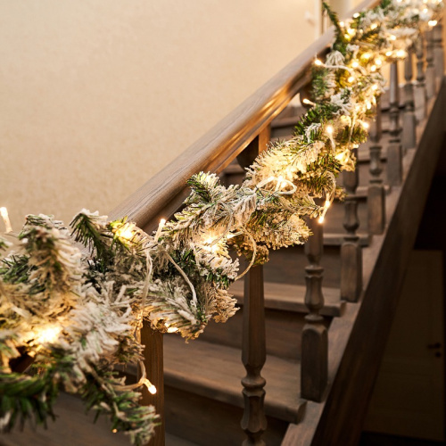 картинка Гирлянда Твинкл Лайт 15 м,  прозрачный ПВХ,  120 LED,  цвет ТЕПЛЫЙ БЕЛЫЙ от магазина Сантехстрой