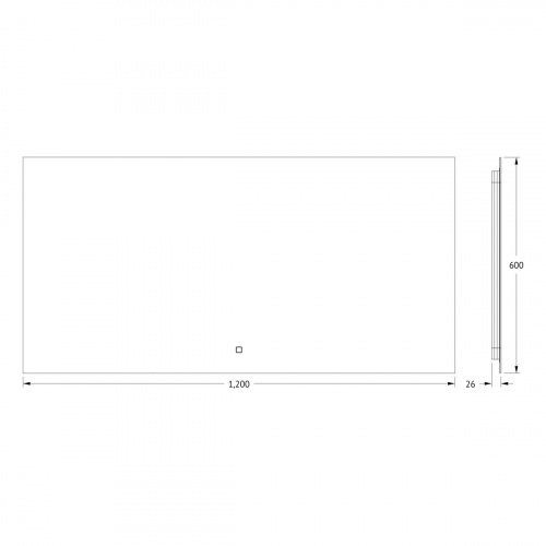 картинка Зеркало с фацетом и LED-подсветкой настенное GLOW DEFESTO 120x60 см, DF 2518SH от магазина Сантехстрой