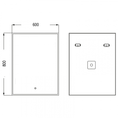 картинка Зеркало AZARIO Алмина 600х800 c подсветкой и диммером, сенсорный выключатель (ФР-1541) от магазина Сантехстрой