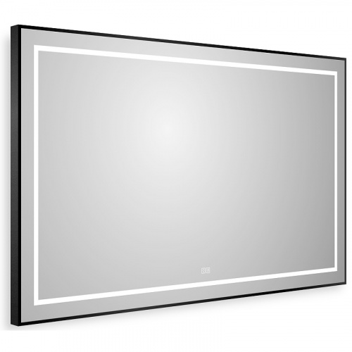 картинка Зеркало BelBagno Kraft 120 SPC-KRAFT-1200-800-LED-TCH-WARM-NERO с подсветкой Черное с сенсорным выключателем и подогревом от магазина Сантехстрой