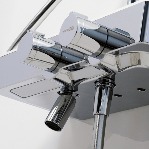 картинка Душевая система WasserKRAFT A113.069.127.CH Thermo с термостатом Хром Белая от магазина Сантехстрой