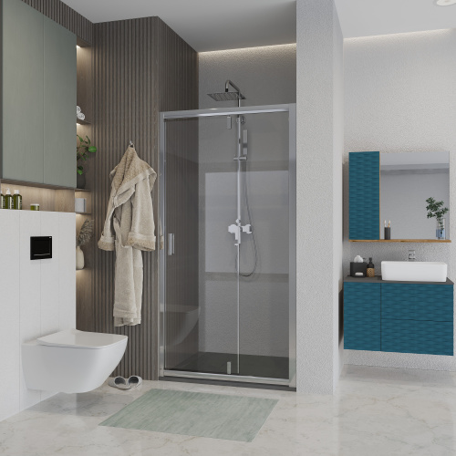 картинка Дверь в нишу Niagara Nova NG-63-9A (90х195) хром,дверь распашная,стекло прозрачное,1 место от магазина Сантехстрой