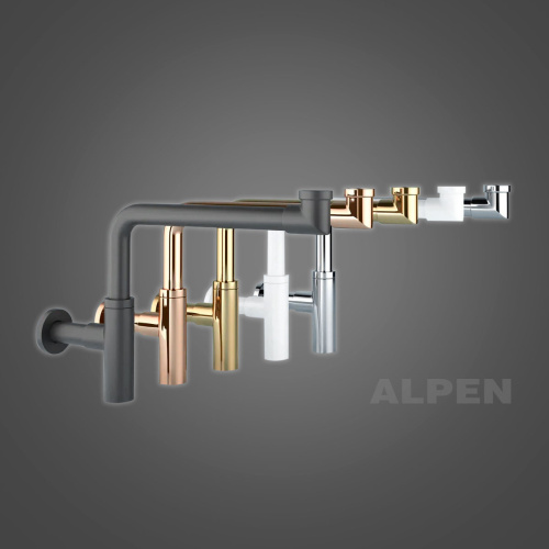картинка Металлический сифон для раковины 2040322 ALPEN (золото) от магазина Сантехстрой