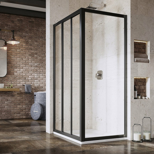 картинка Душевая стенка Ravak Supernova APSS-90 940703R2Z1 профиль Черный стекло Transparent от магазина Сантехстрой