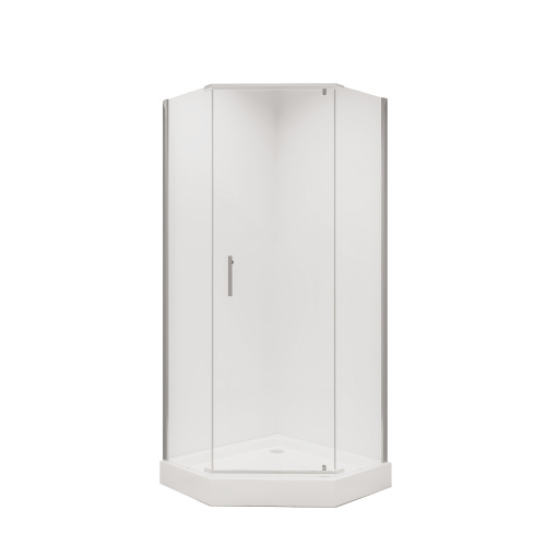 картинка Душевое ограждение Niagara Nova NG-6634-08 (100х100х195) трапеция,хром,дверь распашная,стекло прозрачное,1 место от магазина Сантехстрой