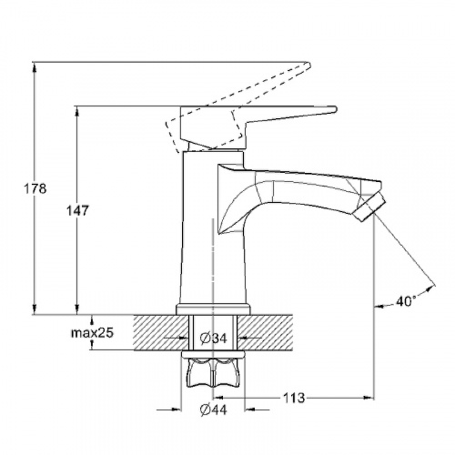 картинка Смеситель для раковины G-Lauf NUD1-A045 Хром от магазина Сантехстрой