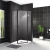 картинка Душевой уголок BelBagno Uno 100х100 UNO-195-P-1-100-C-NERO профиль Черный матовый стекло прозрачное от магазина Сантехстрой