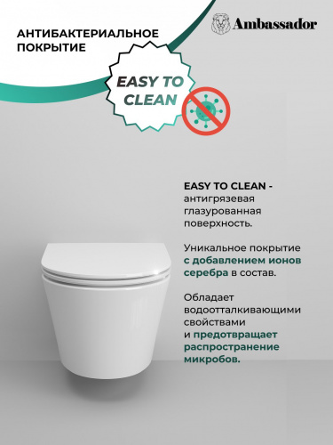 картинка Унитаз Ritz 233K19003RS (530*360*350) подвесной БЕЗОБОДКОВЫЙ, 2 места от магазина Сантехстрой