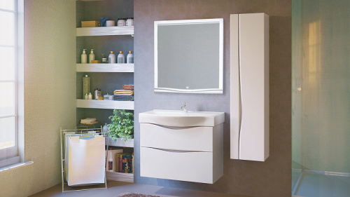 картинка Зеркало Jorno Bella 77 Bel.02.77/W с подсветкой с сенсорным выключателем от магазина Сантехстрой