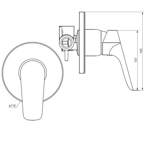фото 777500300 jupiter, смеситель монтируемый в стену (черный)