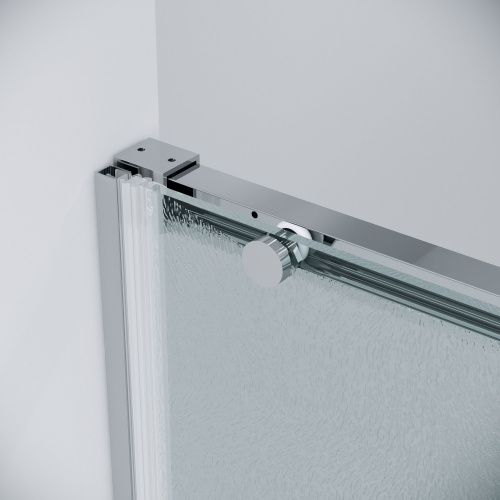 картинка Дверь в нишу 100.K33.01.130.10.02 Galaxy (130*195) хром, стекло шиншилла, 1 место от магазина Сантехстрой