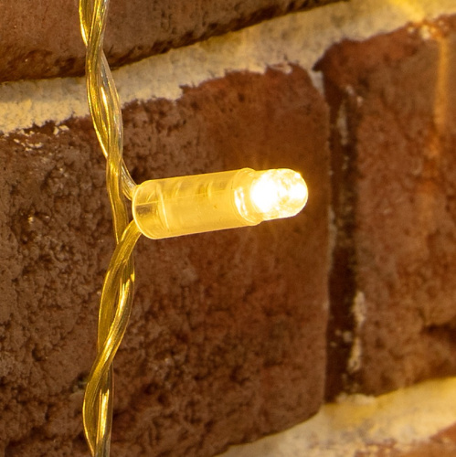 картинка Гирлянда Светодиодный Дождь 2х3м,  постоянное свечение,  прозрачный провод,  230 В,  цвет: Золото от магазина Сантехстрой
