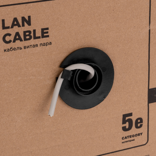 картинка Кабель витая пара F/UTP,  CAT 5e, PE,  4PR,  24AWG, OUTDOOR, SOLID,  черный,  305м,  РФ REXANT от магазина Сантехстрой