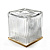 картинка 3SC ELEGANCE Контейнер для бумажных салфеток, 13х13х15 см, квадратный, настольный, цвет: прозрачный хрусталь/золото 24к. от магазина Сантехстрой