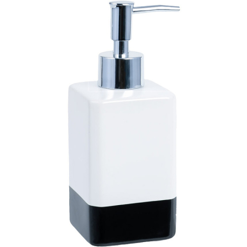 картинка Дозатор жидкого мыла Fixsen Text FX-230-1 Белый Черный Хром от магазина Сантехстрой