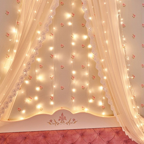 картинка Гирлянда Светодиодная Дождь 3х2 м 240 LED,  прозрачный ПВХ,  с контроллером,  теплое белое свечение NEON-NIGHT от магазина Сантехстрой