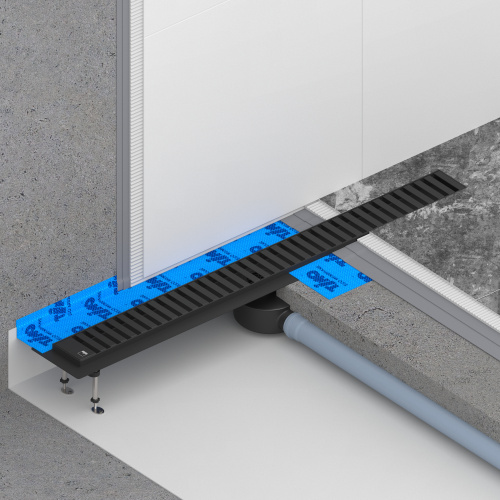 картинка Душевой лоток TIMO Drain System 700 с вставкой "lines", Чёрный (DS230107/03) от магазина Сантехстрой