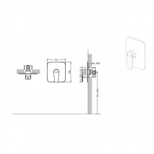фото смеситель для душа bravat pb8173218bw-eng черный