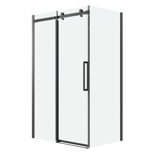 картинка Душевая перегородка 200.K33.04.90.21.00 Classic (90*195) черный матовый, стекло прозрачное, 1 место от магазина Сантехстрой