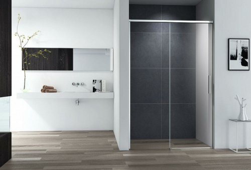 картинка Душевая дверь Cezares Duet Soft-М 160 DUET SOFT-M-BF-1-160-C-Cr профиль Хром стекло прозрачное от магазина Сантехстрой