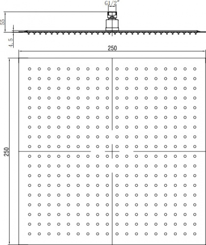 картинка Верхний душ RGW Shower Panels SP-82-25 B 21148225-04 Черный от магазина Сантехстрой