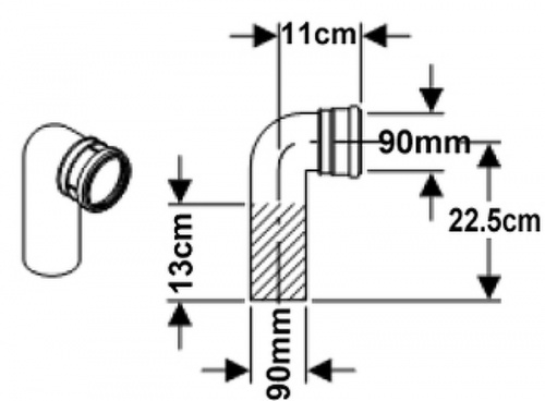 картинка Колено для унитаза Geberit 366.061.16.1 Черный от магазина Сантехстрой