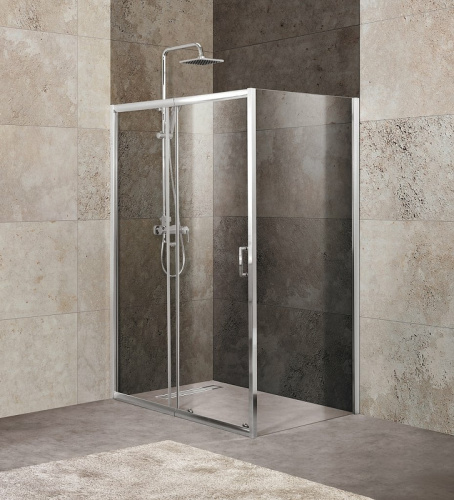 картинка Душевой уголок BelBagno Unique 115x90 UNIQUE-AH-1-100/115-90-C-Cr профиль Хром стекло прозрачное от магазина Сантехстрой