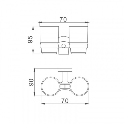 картинка Стакан для ванной комнаты двойной Haiba черный (HB8708) от магазина Сантехстрой