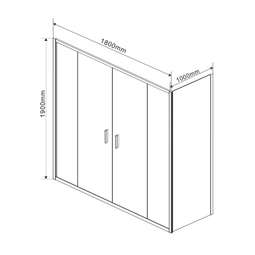 картинка Душевой уголок Garda VSR-1G21018CL, 1800*1000, хром, стекло прозрачное от магазина Сантехстрой