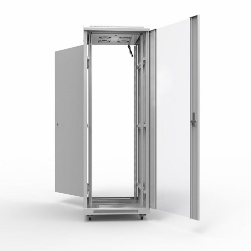 картинка Шкаф напольный 19" серии Standart 42U 600х800мм,  передняя дверь стекло,  задняя дверь металл,  RAL 7035 (состоит из 2 частей) REXANT от магазина Сантехстрой