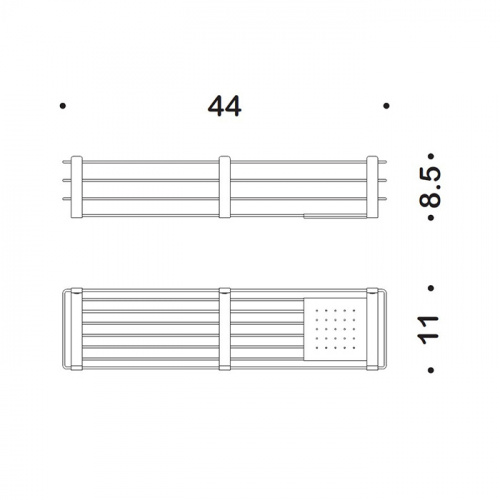 картинка Colombo Complimenti Двойная металлическая полка, цвет: черный матовый от магазина Сантехстрой