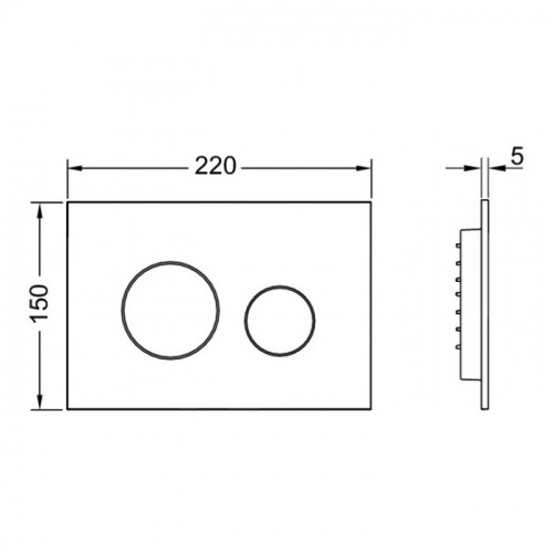 картинка TECE Loop 2 Панель смыва с двумя клавишами, черный матовый от магазина Сантехстрой