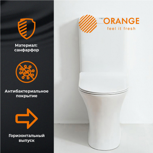 картинка Унитаз-компакт Orange C01-000W безободковый, сиденье с микролифтом от магазина Сантехстрой
