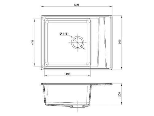 картинка Кухонная мойка GranFest Level GF-LV-660L Графит от магазина Сантехстрой