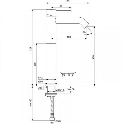 картинка Смеситель для раковины Ideal Standard bc269aa Хром от магазина Сантехстрой