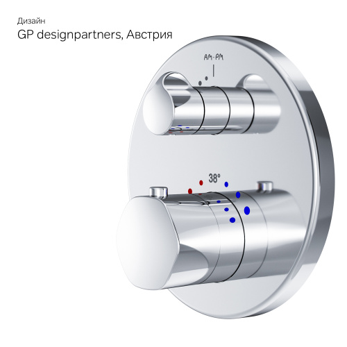 фото f9075600_ххх gem смеситель д/душа с термостатом, монтируемый в стену, хром, шт