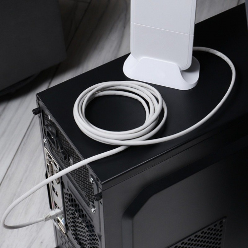 картинка Шнур коммутационный,  патч-корд U/UTP RJ45-RJ45, CAT 5e,  LSZH серый,  3м REXANT от магазина Сантехстрой