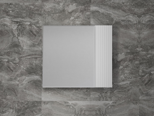 картинка Зеркальный шкаф «Стокгольм» 80 см белый рифленый софт от магазина Сантехстрой