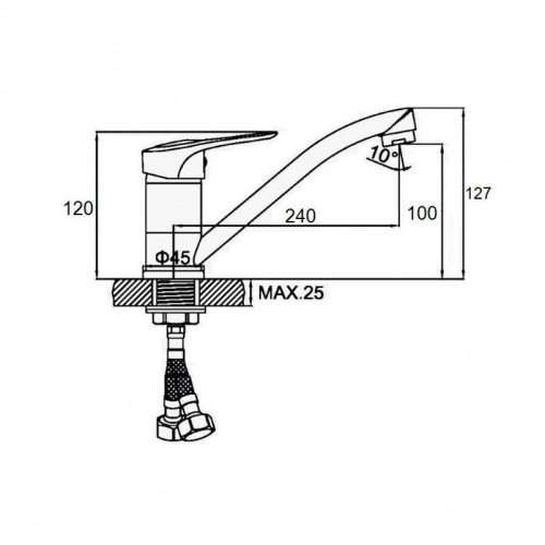 картинка Смеситель для кухни D-Lin D154428-6, хром от магазина Сантехстрой