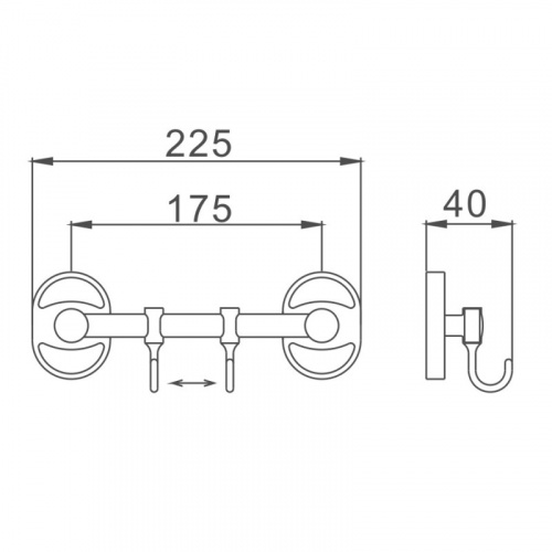 картинка Планка с крючками для полотенец Haiba хром (HB1915-2) от магазина Сантехстрой
