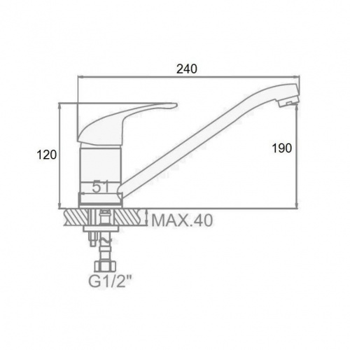 картинка Смеситель для кухни D-Lin D153409, хром от магазина Сантехстрой