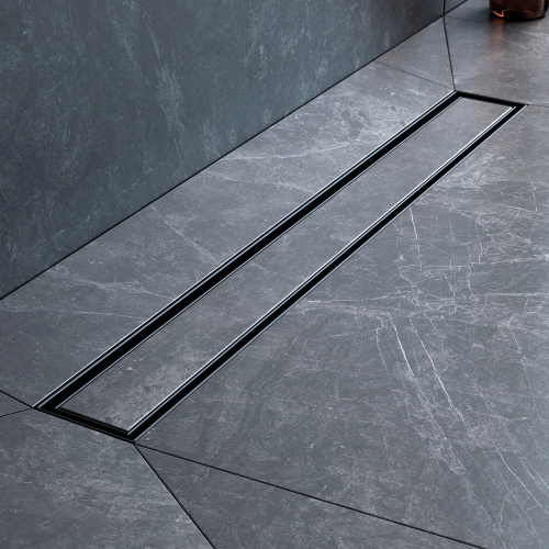 картинка W01SC-U11-060-04BM MasterFlow Трап для душа линейный универс затвор Tile 60см цвет черн мат от магазина Сантехстрой